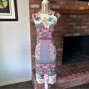 Etro Floral Paisley Print Sleeveless Midi Dress Sz 6